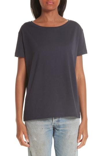 Women's Acne Studios Eldora Boxy Cotton Tee, Size - Black