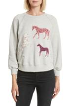 Women's La Vie Rebecca Taylor Applique Fleece Sweatshirt - Grey