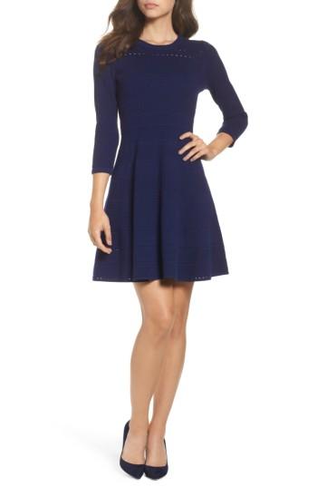 Women's Eliza J Fit & Flare Sweater Dress - Blue
