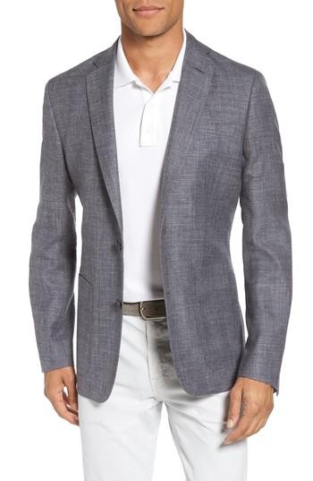 Men's Monte Rosso Trim Fit Wool Blend Blazer R - Grey