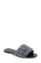 Women's Tory Burch Logan Embellished Slide Sandal M - Grey