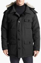 Men's Canada Goose 'banff' Slim Fit Parka With Genuine Coyote Fur Trim, Size - Black