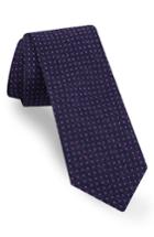 Men's Ted Baker London Dot Skinny Silk Tie, Size - Blue