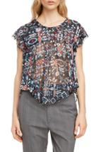 Women's Isabel Marant Etoile Edison Print Silk Blouse Us / 34 Fr - Black