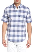 Men's Eton Slim Fit Short Sleeve Check Dress Shirt .5 - Blue