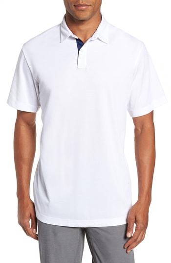 Men's Devereux Andrew Fit Pique Polo, Size Small - White