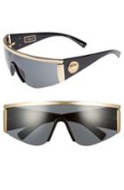 Women's Versace Tribute 147mm Shield Sunglasses - Gold Solid