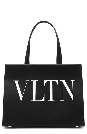 Valentino Garavani Vltn Leather Tote - Black