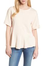 Women's Caslon Mixed Seam Short Sleeve Sweatshirt - Beige
