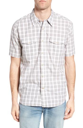 Men's True Grit Soho Plaid Cotton Sport Shirt - Grey