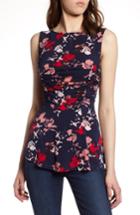 Women's Halogen Shirred Detail Sleeveless Blouse - Blue