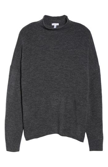 Women's Leith Cozy Mock Neck Sweater, Size - Grey