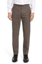 Men's Incotex Flat Front Check Wool Trousers