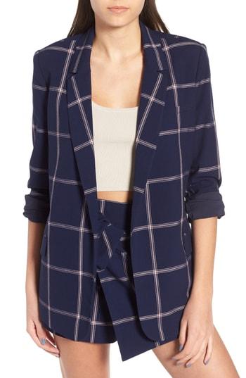 Women's Leith Woven Relaxed Fit Blazer, Size - Blue
