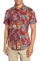 Men's Bonobos Riviera Slim Fit Tiger Frond Sport Shirt R - Red