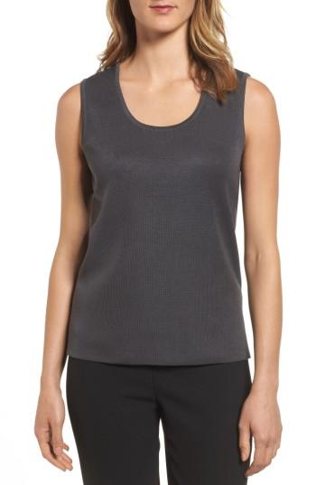 Women's Ming Wang Scoop Neck Knit Tank - Grey