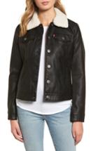 Women's Levi's Faux Leather Jacket With Detachable Faux Fur