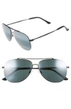 Women's Maui Jim Cinder Cone 58mm Polarizedplus2 Aviator Sunglasses - Matte Black/ Neutral Grey