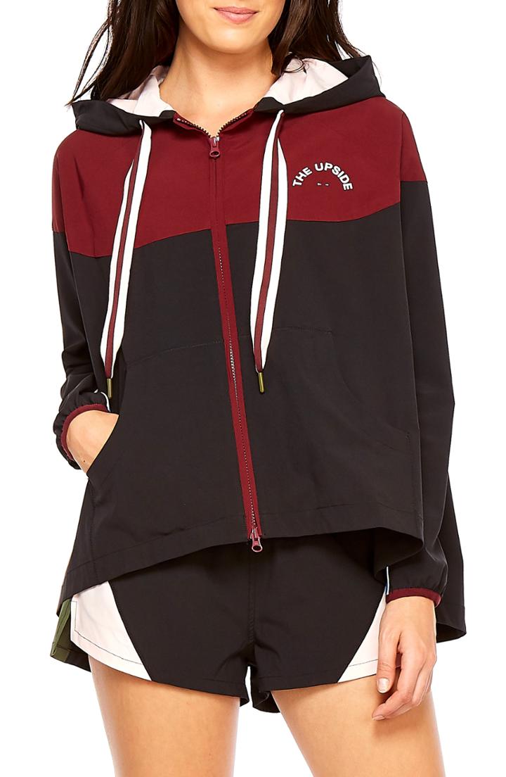 Women's The Upside Ash Hooded Colorblock Jacket, Size - Black