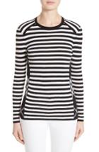 Women's Burberry Belice Stripe Merino Wool Sweater
