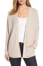 Women's Eileen Fisher V-neck Merino Wool Cardigan, Size - Beige