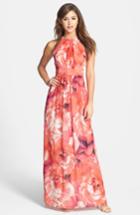 Women's Eliza J Print Chiffon Fit & Flare Maxi Dress