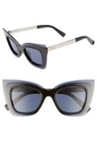 Women's Max Mara Overlap 48mm Sunglasses - Black Blue