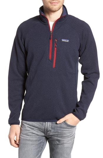 Men's Patagonia Better Sweater Performance Slim Fit Quarter Zip Jacket - Blue