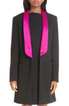 Women's Calvin Klein 205w39nyc Contrast Lapel Wool Gabardine Jacket Us / 38 It - Black