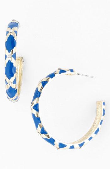 Sequin Crystal Detail Enamel Hoop Earrings Cruise