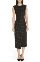 Women's Boss Damiloa Windowpane Check Faux Wrap Dress