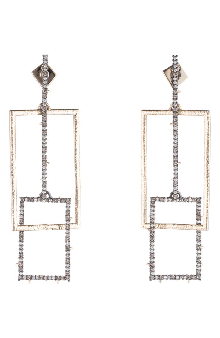 Women's Alexis Bittar Brutalist Butterfly Crystal Encrusted Linear Earrings