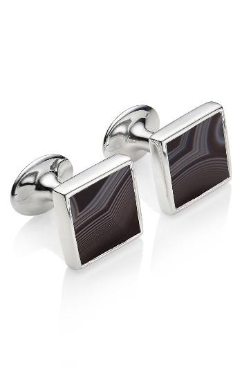 Men's Monica Vinader Alta Black Onyx Square Cuff Links