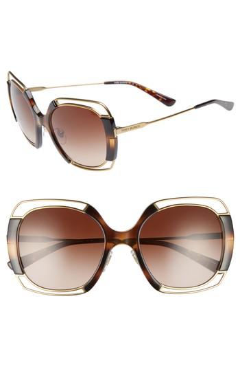Women's Tory Burch 54mm Square Gradient Sunglasses - Green Tortoise