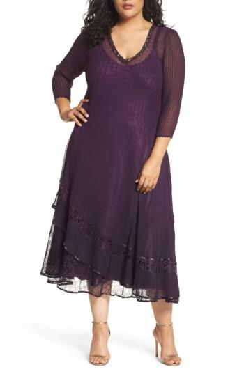 Women's Komarov Chiffon Layer Charmeuse Dress
