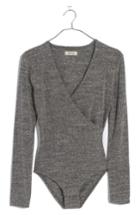 Women's Madewell Faux Wrap Bodysuit, Size - Grey