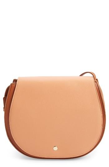 Sole Society Jules Two-tone Faux Leather Saddlebag - Pink