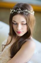 Brides & Hairpins Octavia Pearl & Jeweled Halo & Sash, Size - Grey