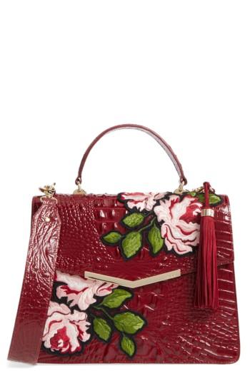 Brahmin Chianti Rossini - Gabriella Leather Top Handle Satchel - Red