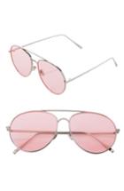 Women's Sunnyside La 58mm Aviator Sunglasses - Pink/ Silver