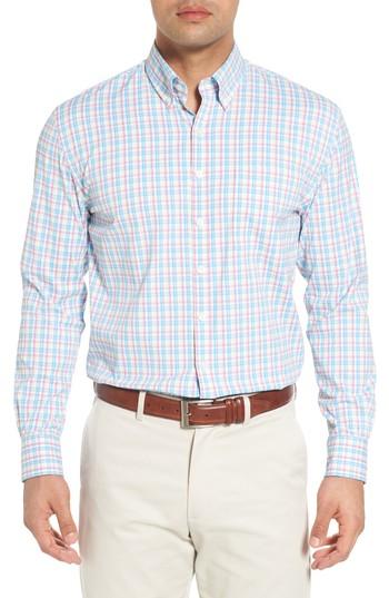 Men's Bobby Jones Dorian Plaid Easy Care Sport Shirt - White