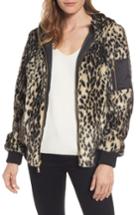 Women's Vince Camuto Reversible Hooded Faux Fur Bomber Jacket - Brown