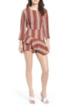 Women's Ruffle Hem Romper - Brown