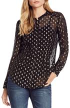Women's Michael Stars Olivia Metallic Clip Dot Blouse - Black