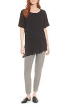 Women's Eileen Fisher Asymmetrical Silk Top - Black