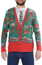 Men's Faux Real Ugly Christmas Sweater - Green