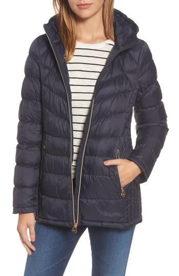 Women's Michael Michael Kors Water Resistant Packable Down Puffer Jacket - Blue