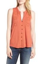 Women's Lucky Brand Embroidered Tank - Red