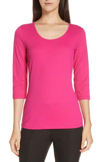 Women's Boss Scoop Neck Stretch Jersey Top - Pink