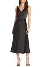 Women's Maggy London Knot Front Satin Dress - Black